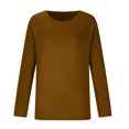 thumbnail image 3 of Qertyioot T-Shirt Blouse Basique Aguichant Moulante Extensible à Manches Longues pour Femme, Mode d'Automne, Hauts Unis, 3 of 7