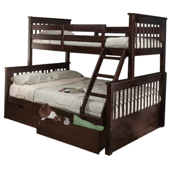 Mission Twin over Full Bunk Bed with Drawers