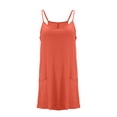thumbnail image 4 of RBCKVXZ Robe Courte Athlétique Sans Manches pour Femmes avec Short Intégré Été Tennis Entraînement Active Combinaison Sportive Bretelles Spaghetti Robes Orange G, 4 of 6