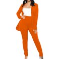 thumbnail image 1 of Yuyuzo Womens Business 2 Piece Sets Long Sleeve Open Front Blazer Jackets with Work Pants Solid Color Suits, 1 of 6