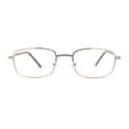 thumbnail image 3 of Lunettes de Lecture Classiques Emblématiques Papa Mode Étroites Rectangulaires Ajustées Or +3,5, 3 of 4