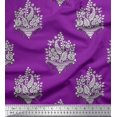 thumbnail image 1 of Soimoi Velvet Fabric Leaves,Floral & Paisley Block Print Fabric by Yard 58 Inch Wide, 1 of 3