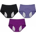 thumbnail image 1 of Ensemble de 3 Pcs de Pantalons Menstruels en Maille Solide Taille Haute Anti-Fuite - Nylon Spandex, Multipack pour Protection Menstruelle, 1 of 2