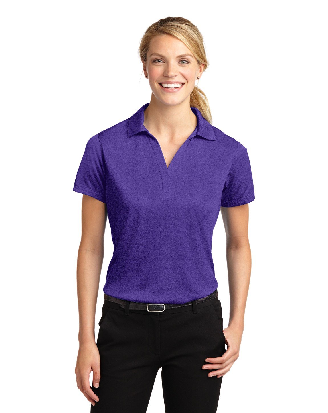 Sport-Tek Polo pour Femmes Heather Contender m Violet Universitaire Heather