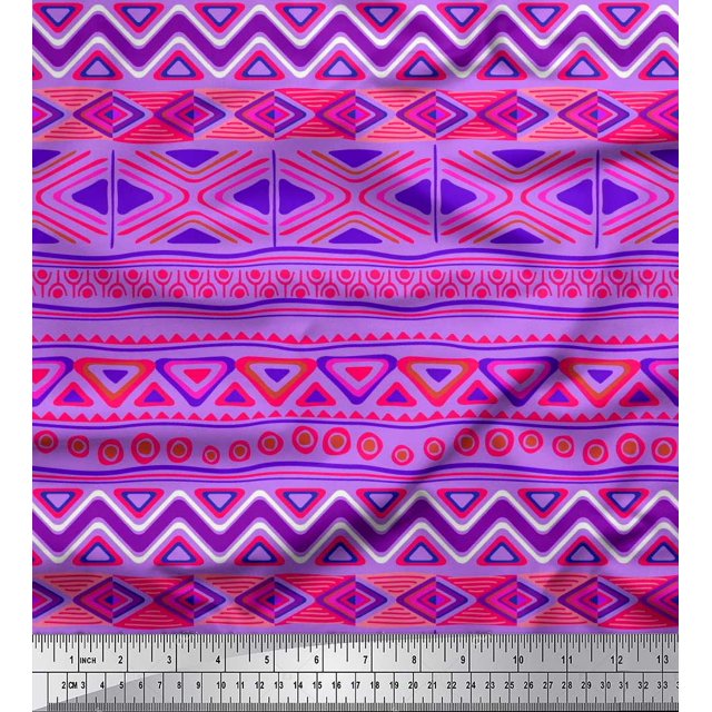 Soimoi Cotton Duck Fabric Aztec Geometric Fabric Prints by Yard 42 Inch Wide