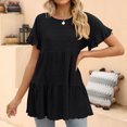 thumbnail image 4 of SMihono Hauts d'Été Décontractés pour Femmes, T-shirt Oversize à Manches Courtes et Col Rond pour Femmes 2023, 4 of 6