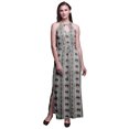 thumbnail image 1 of Bimba Floral Ladies Crew Neck Waist String Print Maxi Dress with Side Slits Summer Wear-X-Large, 1 of 6