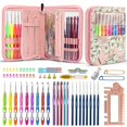 thumbnail image 1 of Crochet Hook Kit Soft Handle Crochet Knitting Knitting Craft Yarn Sewing Tool Set Crochet Storage Bag Gift for Beginners, 1 of 6
