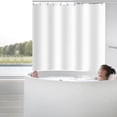 thumbnail image 3 of Plain Color Waterproof Polyester Shower Curtain, Thickened Bathroom Partition Curtain with Rust-Proof Grommets 60x72 Inch Lightweight & Odorless, 3 of 6