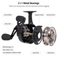thumbnail image 4 of Mosiee Ice Fishing Reel Large Spool Diameter 3+1 Metal Spool Coil Smooth Bait, 4 of 9