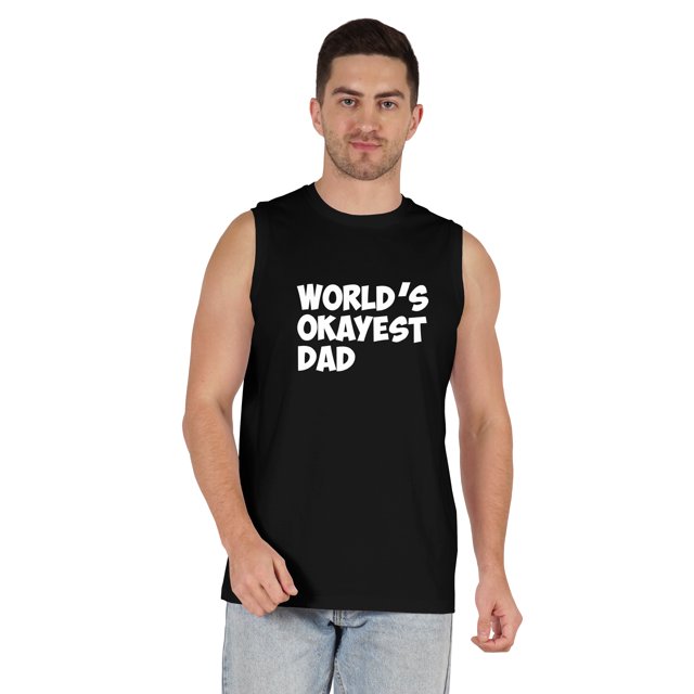 Inkmeso Printed Graphic World Okayest Dad€ T-Shirt For Mens Best Daddy Ever Gift T-Shirt