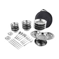 thumbnail image 1 of Maytalsory Stainless Steel Plates and Bowls Camping Set Camping tableware dinnerware mess Utensils Set for Picnic 20pcs, 1 of 6