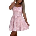 thumbnail image 2 of HKEJIAOI Robes de Sortie pour Femmes Cadeau d'Anniversaire Mode pour Femmes Robe Nuisette Ample Sans Manches Imprimé Boho Plage Mini-Robe Économies Liquidation Rose, 2 of 9