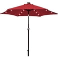 thumbnail image 3 of Gymax 9 ft Patio Table Market Umbrella Yard Outdoor w/ Solar LED Lights Burgundy, 3 of 8