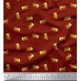 thumbnail image 1 of Soimoi Red Velvet Fabric OMG Text Printed Craft Fabric by the Yard 58 Inch Wide, 1 of 5