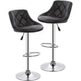 thumbnail image 1 of BestOffice Counter Height Bar Stools Set of 2, Swivel Adjustable PU Leather Bar Chairs with Back for Kitchen Island, Dining & Counter, Black, 1 of 9