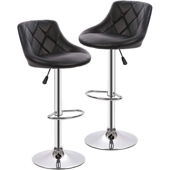 BestOffice Counter Height Bar Stools Set of 2 Bar Stools Swivel Stool Height Adjustable Bar Chairs with Back PU Leather Swivel Bar Stool Kitchen Counter Stools Dining Chairs