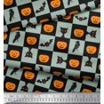 thumbnail image 2 of Soimoi Poly Georgette Fabric Pumpkin,Cat & Bat Halloween Decor Fabric Printed Yard 42 Inch Wide, 2 of 3