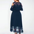 thumbnail image 4 of CHUANK Summer Plus Size Maxi Dresses For Wedding Guest Lace Stitching Dress Cold Shoulder Long Dresses Short Sleeve, 4 of 6