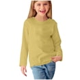 thumbnail image 5 of MeetoTime Girls Long Sleeve Tops Crewneck Solid Color Dressy Tunic Tops Children's Pullover Undershirt, 5 of 5