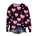 thumbnail image 4 of FMFYFH Chandails à Enfiler de la Saint-Valentin pour Femmes Grande Taille à Manches Longues Col Rond Chandails Décontractés T-Shirts Graphiques T-Shirts Basiques, 4 of 5