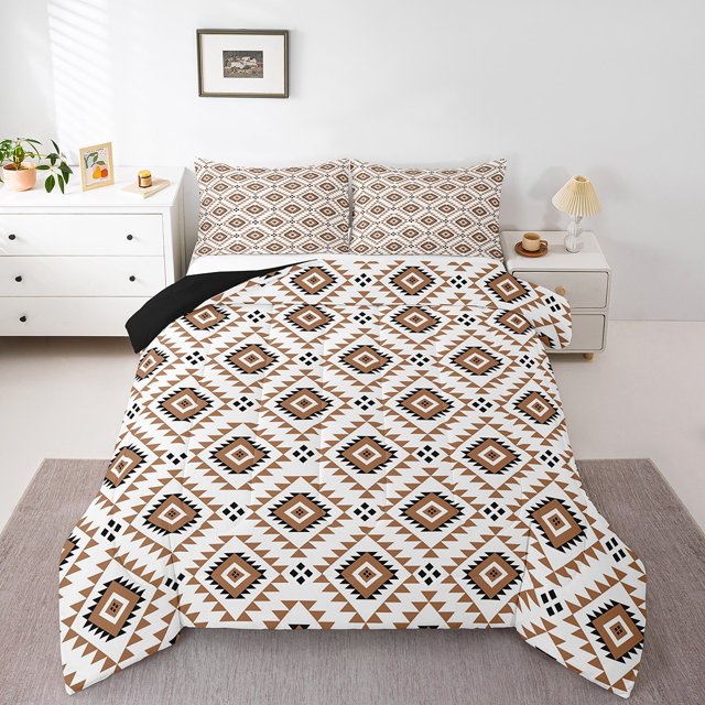 Erosebridal Mandala Aztec Bedding Full Comforter Set, Geometry Abstract Down Comforter, Rustic Room Decor, 3 Pieces