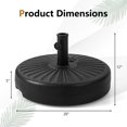 thumbnail image 3 of Costway Base Ronde Remplissable pour Parasol de Patio de 20 Pouces, Support, Convient à un Poteau de 1,5 Pouces/1,9 Pouces pour l'Extérieur, 3 of 9