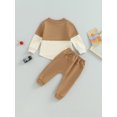 thumbnail image 4 of Faithtur Toddler 2Pcs Fall Outfits Long Sleeve Contrast Color Sweatshirt and Pants Set Baby Clothes, 4 of 8