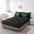 thumbnail image 4 of Electric Guitar Full Comforter Set - 7 Pieces Bed in a Bag Set,Music Stringed Instruments Bedding Sets Full with Flaming Green Flame Quilted Comforter,Flat Sheet,Fitted Sheet,Pillowcases, 4 of 5