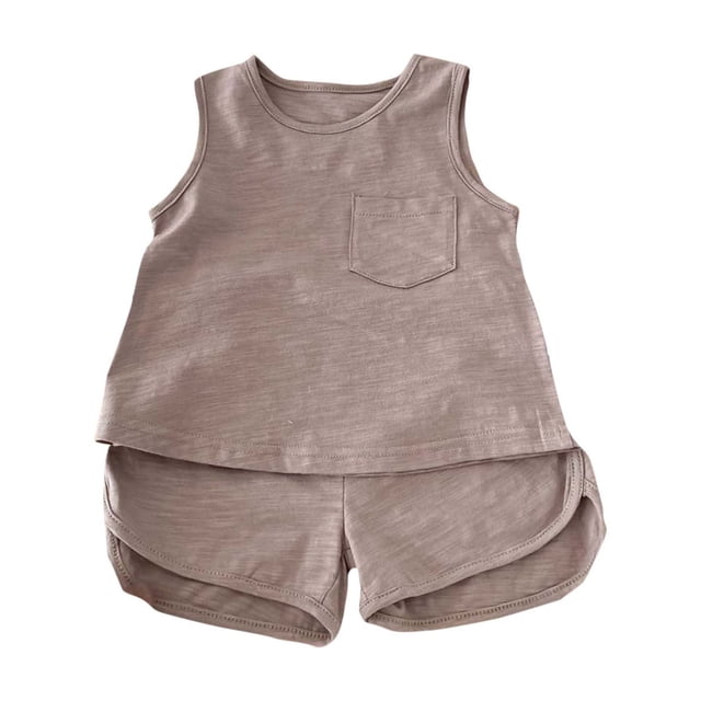 Birdeem Ensemble Débardeur Décontracté Sans Manches pour Filles, Col Rond, Bretelles, Pantalon Court Ample