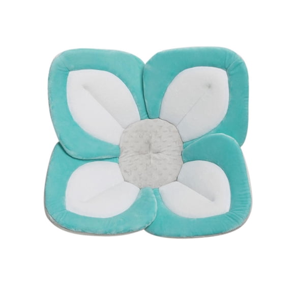 Blooming Bath Lotus Baby Bath Seat - Premium Baby Bathtub, Fits Most Sinks - Newborn to 6 months - Baby Essentials - Baby Gifts - 33" - Seafoam/White/Gray