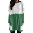 thumbnail image 1 of Diufon Fall Tunics for Women Trendy Color Block Blouses Round Neck Long Sleeve Tops with Pockets, 1 of 4