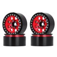 thumbnail image 1 of Zootealy Metallic Wheel Hub Rings Set for DRM127BR 2.2-Inch Climbing Car - Black and Red Color Combination, Durable Aluminum Alloy Material, 8 Circular Holes Design, 4-Piece Pack, 1 of 6