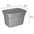 thumbnail image 2 of Sterilite 38 Liter Tote, Plastic Storage Bin with Snap-on Lid, Stackable, Gray, 2 of 6