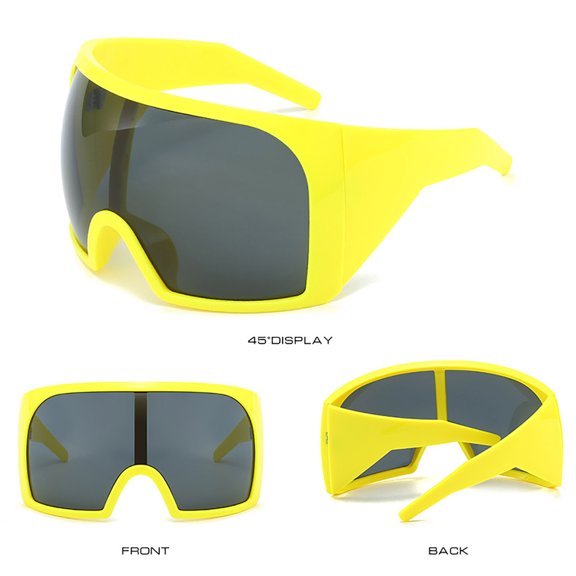 Lunettes de Soleil Style Surround à Grande Monture Protection UV400 Super Grand-Angle Protection des Yeux Légères Portatives Design Futuriste pour Hommes Femmes Sports de Plein Air Cyclisme Voyage Tenue Quotidienne