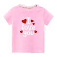 thumbnail image 1 of vdgthytj T-Shirts de la Saint-Valentin pour Tout-Petits Garçons Filles, Enfants, Col Rond Imprimé, Manches Courtes, Hauts, T-Shirt Graphique, Blouse, 1 of 6
