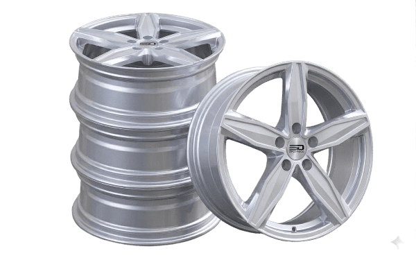 4 x jantes Euro Design Berlin en alliage Argent de 17x7.5 pouces