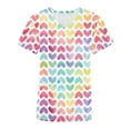 thumbnail image 1 of TIMIFIS Valentine's Day Women Scrub Tops Short Sleeve V-neck Tops Working Uniform Valentine's Day Print With Pocket Blouse with Pockets-Multicolor - Spring, 1 of 3