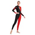 thumbnail image 2 of Oyolan Justaucorps de Gymnastique pour Femmes, Strass, Combinaison Intégrale, Costume de Danse Ballet une Pièce, Rouge, P, 2 of 7