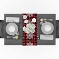 thumbnail image 3 of Cotton and Linen Table Runner Long Wedding Runner 18x72 Inch Christmas Snowflakes on Red and Black Buffalo Check Snowflakes Dresser Scarf Table Runners Rustic Table Decorations Table Lines, 3 of 8