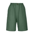 thumbnail image 4 of Women's Casual Elastic Shorts with Button Closure and Pockets Versatile Wide Leg Design for Everyday Wear, 4 of 5