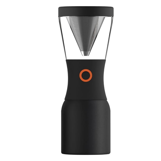 Asobu Cafetière Froide Portable Isolée Maker 40oz Noire avec carafe d'Infusion Transparente en Tritan Sans BPA, Filtre à Mailles Fines en Acier Inoxydable et Isolation sous Vide à Double Paroi en Cuivre pour Garder le Café Froid jusqu'à 24 Heures, Convient pour une Infusion Lissante, Faible Acidité, Café Infusé à Froid en Déplacement.