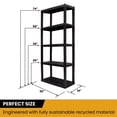 thumbnail image 2 of Hyper Tough Garage Shelving Unit Heavy Duty 5-Tier 75"H x 30"W x 14"D 2-Pack, Black 450 lbs Total Capacity, 2 of 6
