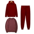 thumbnail image 2 of MeetoTime Women's 3 Piece Outfit Tracksuit Pullover Top Hooded Sweatshirt and Sweatpants Lounge Set, 2 of 5