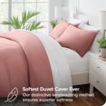 thumbnail image 4 of Bare Home Housse de Couette Sablée - Ultra Douce - Premium 1800 Collection - Ensemble 3 Pcs - Très Grand, Rose Poussiéreux, 4 of 8