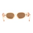 thumbnail image 2 of Minimal Mod Clout Trendy Plastic Fashion Sunglasses Peach Brown, 2 of 4