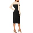 thumbnail image 3 of INSPIRE CHIC Robe Midi en Tricot pour Femme 2023 Automne Hiver à Manches Longues, Découpes, Col Rond, Blocs de Couleur, Ourlet Fendu, Bleu Foncé S, 3 of 5