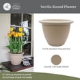 thumbnail image 4 of The HC Companies Pot Rond Auto-Arrosant Sevilla avec Disque Interne 12 Pouces, Pierre Cottage, 4 of 7