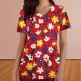 thumbnail image 2 of Pisexur Womens Scrub Tops Boasting Colorful Floral Prints Along With Short Sleeve Scrub Tops Suitable for Nursing Uniforms With Convenient Pockets, 2 of 4