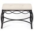 thumbnail image 2 of Mango Steam White Cream Shoe Bench - Vanity Seat for Makeup Room, Dressing Stool, Entryway Bench, 2 of 3